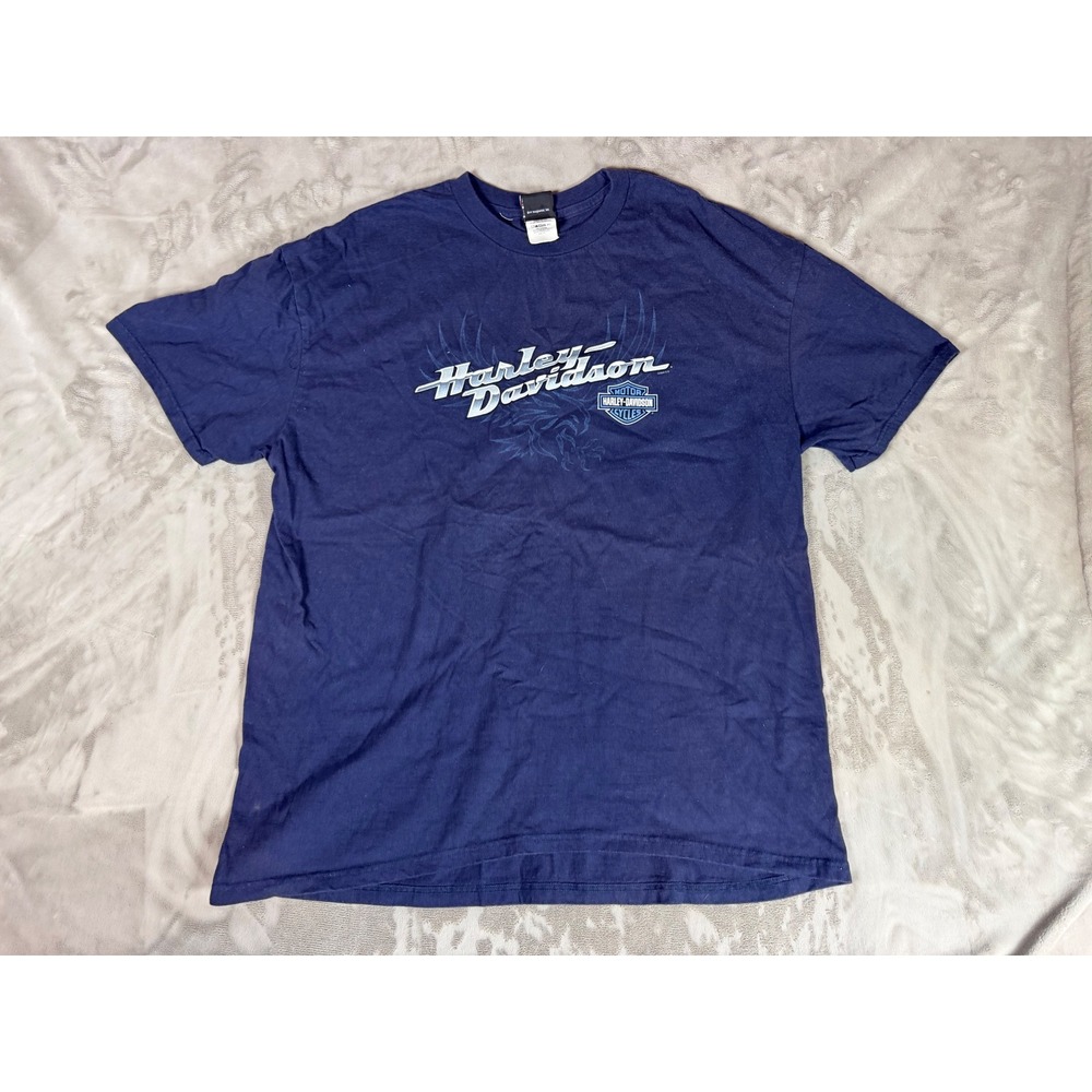 Harley Davidson Las Vegas NV T-Shirt Mens 2XL Navy Blue Graphic  Tee VTG